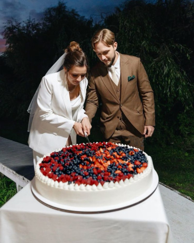 Torta de frutas para casamiento