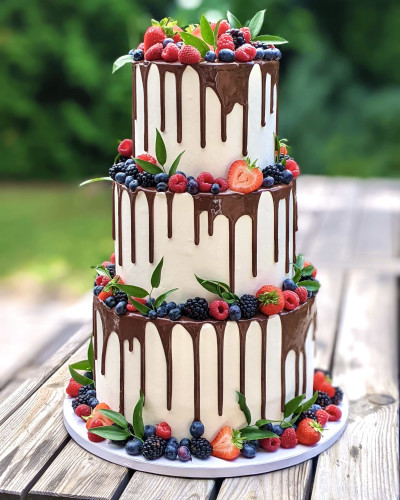 Drip de choco y frutas