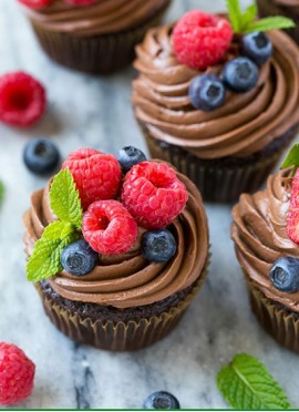 Cupcake Chocolate y Frutos Rojos (6 unidades)