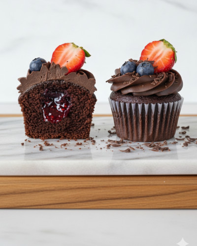 Cupcake chocolate y frutos rojos – mesas dulces | Keka Tortas Cupcake chocolate y frutos rojos – mesas dulces | Keka Tortas