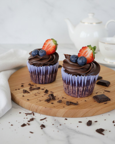Cupcake chocolate y frutos rojos – mesas dulces | Keka Tortas
