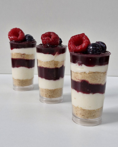 Shots de cheesecake, vasitos de postre