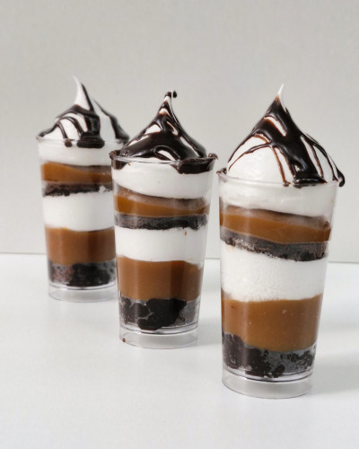 Vasito de marquise de chocolate - Shot brownie