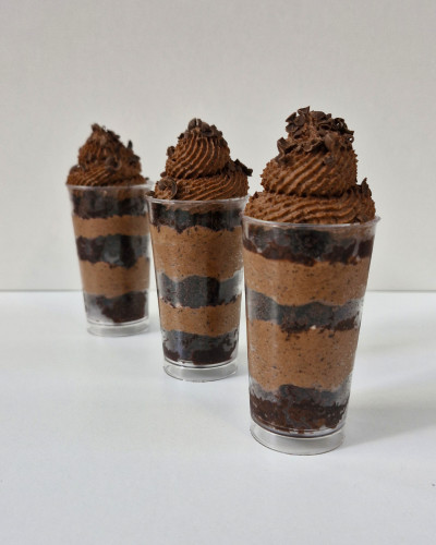 Postre individual en shot
